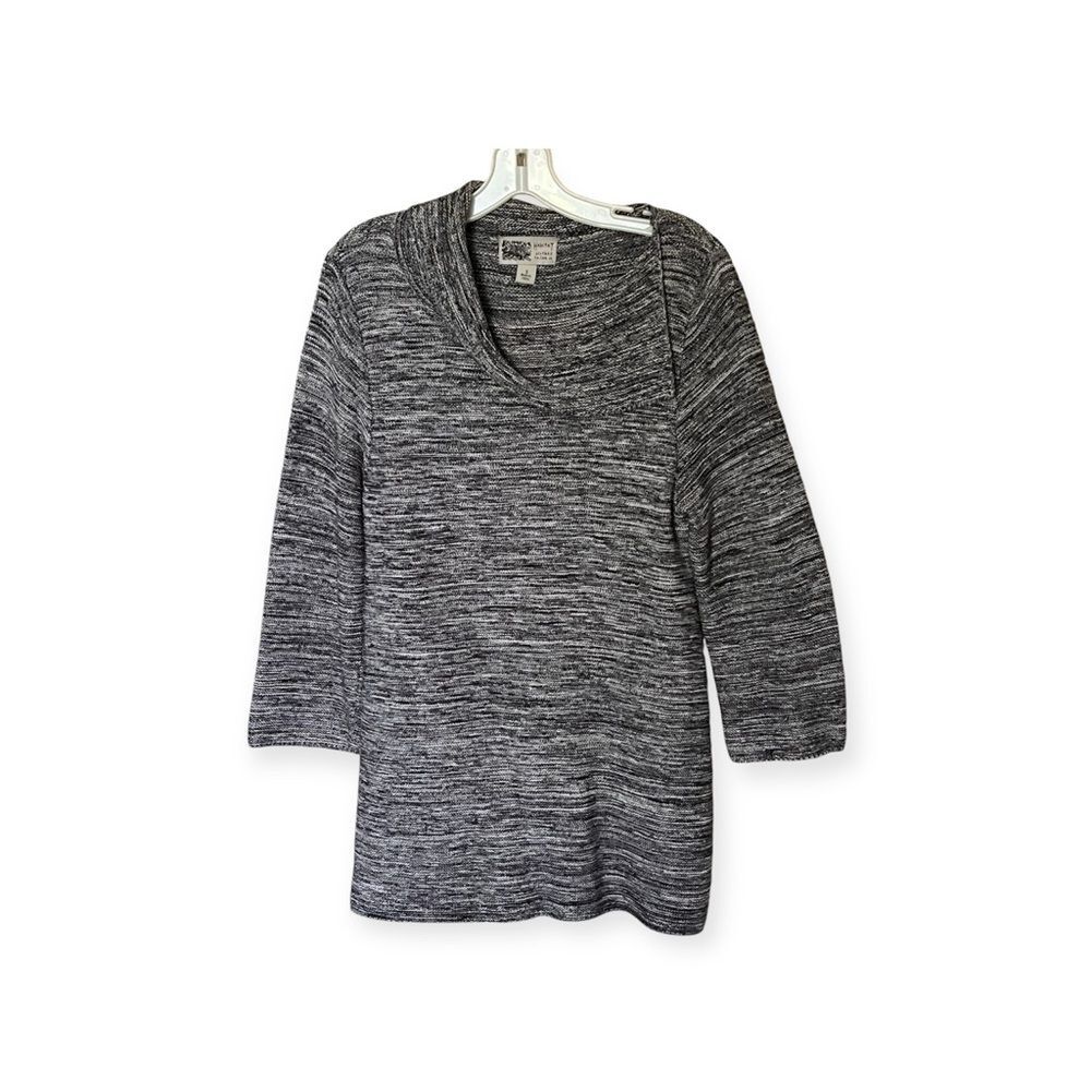 Habitat Clothes to Live In Black Marled Cotton Sweater Tunic Sweater Size Small